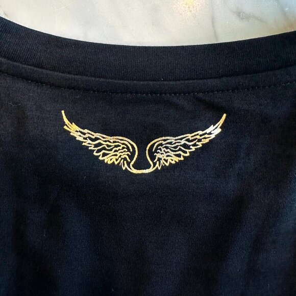 Zadig & Voltaire  L’amour T-Shirt - Black & Gold - Size Small - Picture 6 of 7